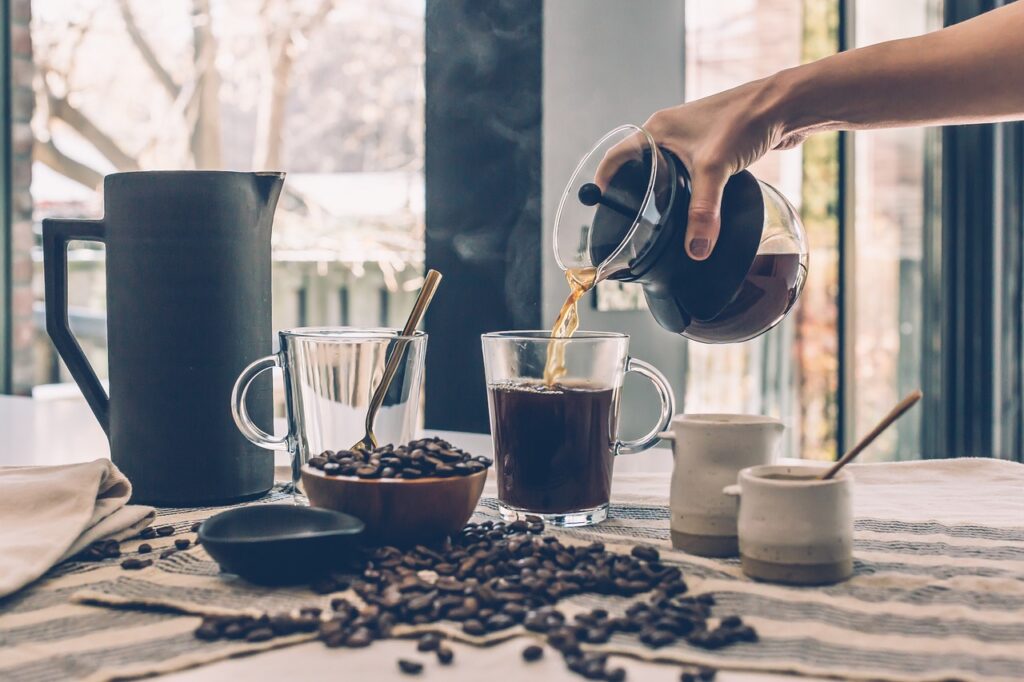 true monk instant coffee powder in a cup